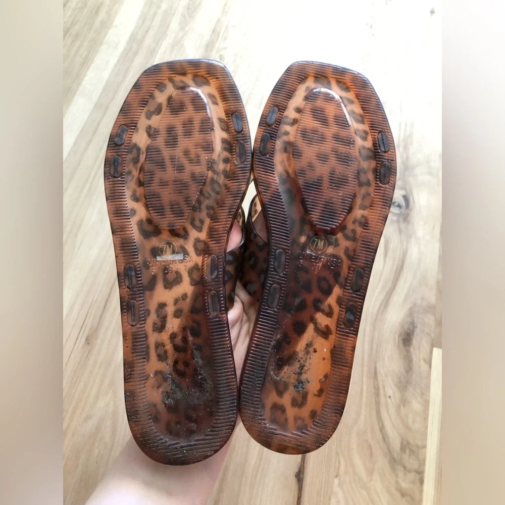 Anthro x Matisse Brown Jelly Slide Sandals - Picture 4 of 11